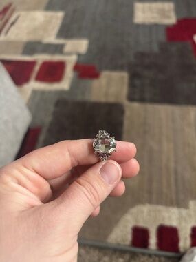 Silver-Tone Clear Crystal Statement Ring - Women Jewelry